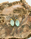 Faceted Aqua Chalcedony Drop Earrings in Sterling Silver